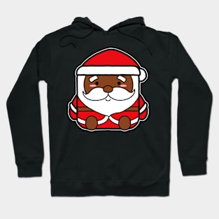 Kawaii Square African American Santa Claus Hoodie